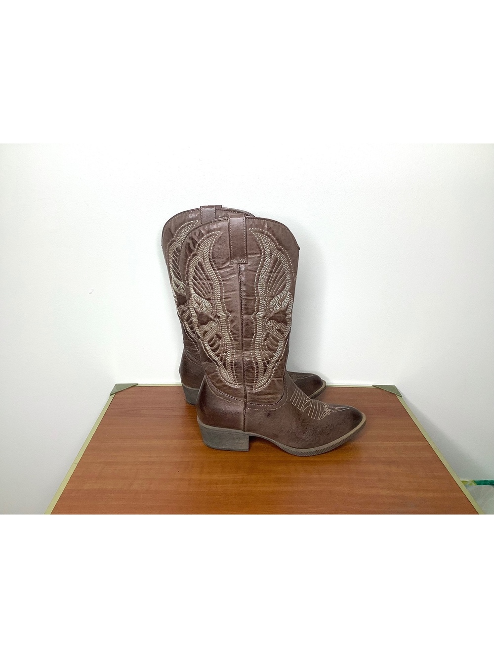Coconuts by Matisse Chance Brown Faux-Leather Cowgirl Boots